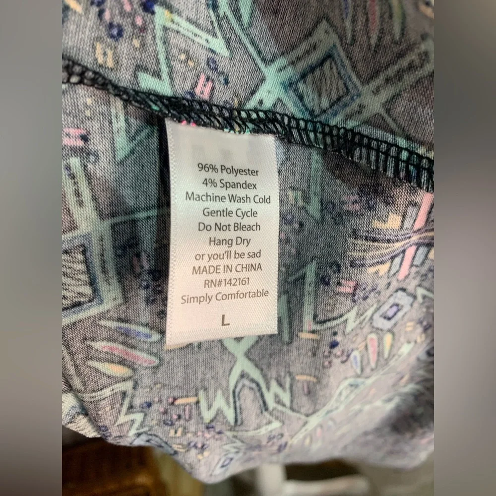 Lularoe Irma Black Graffiti Print Top - Picture 8 of 9